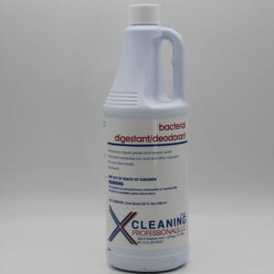 A bottle of Neutral Disinfectant Cleaner on a white surface.