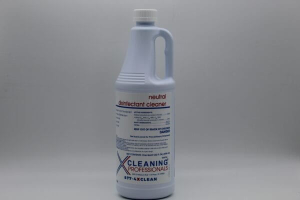 A bottle of Neutral Disinfectant Cleaner on a white background.